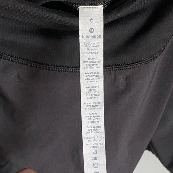 Lululemon Black Run Times Shorts Low Waisted 4” Inseam ( size 6 ) - Picture 4 of 7